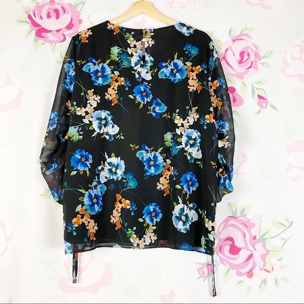 NEW Calvin Klein Floral Print Blouse XL - Picture 6 of 12